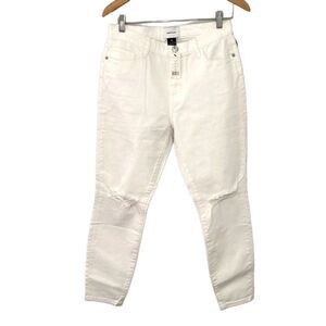 Current Elliot Womens The High Waist Stiletto Distressed‎ Jeans Skinny White 29